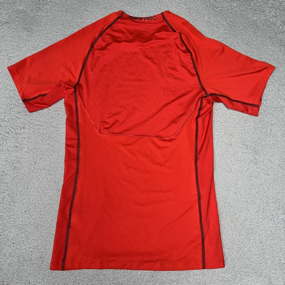 Nike Pro Shirt Men's Sz S Red Slim Fit Dri-Fit Athletic Training Top DD1992-657